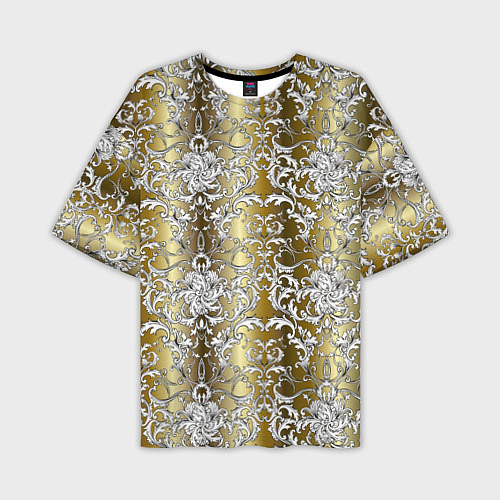 Мужская футболка оверсайз Versace gold & white / 3D-принт – фото 1