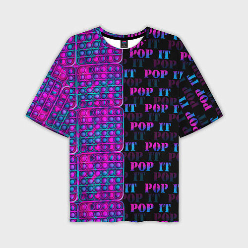 Мужская футболка оверсайз POP it NEON / 3D-принт – фото 1