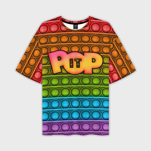 Мужская футболка оверсайз POP it ПУПЫРКА / 3D-принт – фото 1
