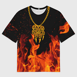 Мужская футболка оверсайз ПЕЧАТЬ ВЕЛЕСА КУЛОН