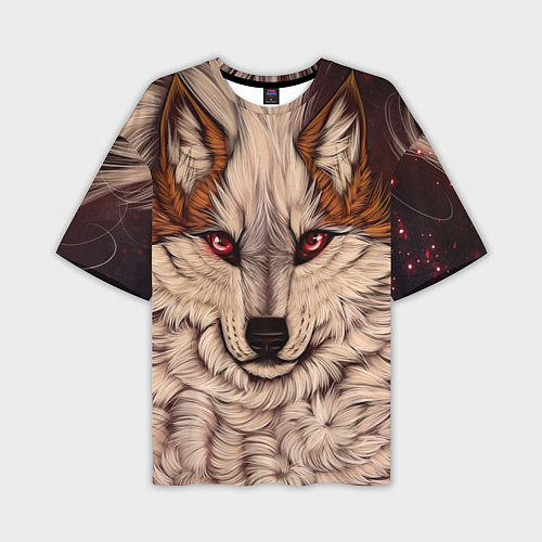 Мужская футболка оверсайз Красивая Волчица / 3D-принт – фото 1
