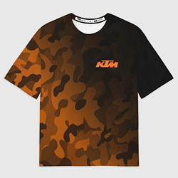 Футболка оверсайз мужская KTM КТМ CAMO RACING, цвет: 3D-принт