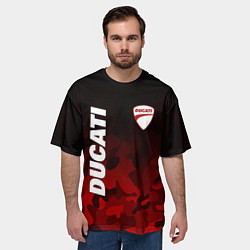 Футболка оверсайз мужская DUCATI ДУКАТИ КАМУФЛЯЖ, цвет: 3D-принт — фото 2