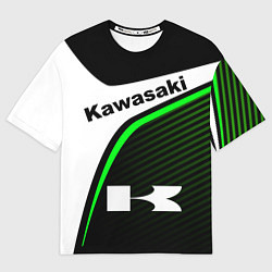 Футболка оверсайз мужская KAWASAKI КАВАСАКИ SPORT, цвет: 3D-принт