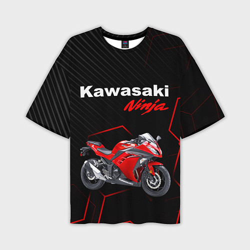 Мужская футболка оверсайз KAWASAKI NINJA КАВАСАКИ / 3D-принт – фото 1