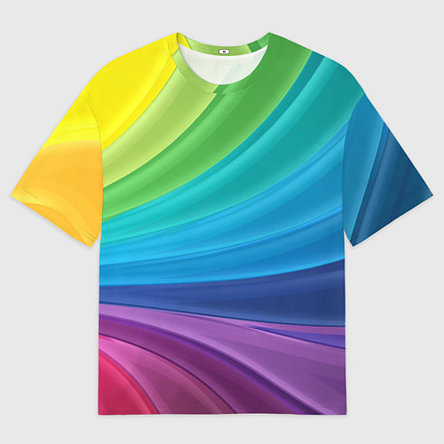 Мужская футболка оверсайз Радуга / 3D-принт – фото 1