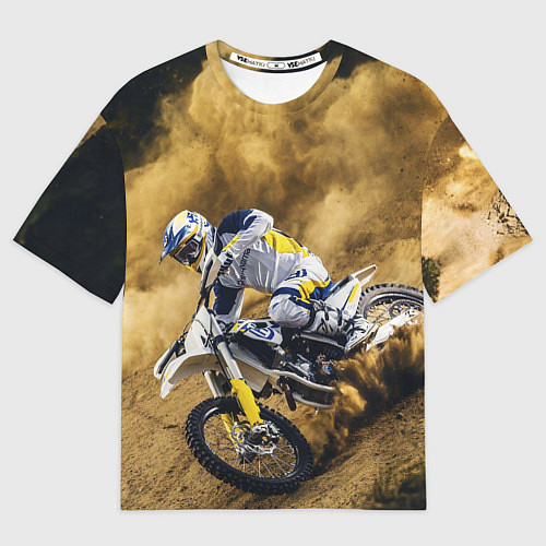 Мужская футболка оверсайз HUSQVARNA ХУСКВАРНА SPORT / 3D-принт – фото 1