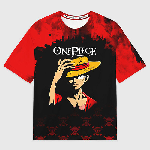 Мужская футболка оверсайз Луффи One Piece Большой куш / 3D-принт – фото 1
