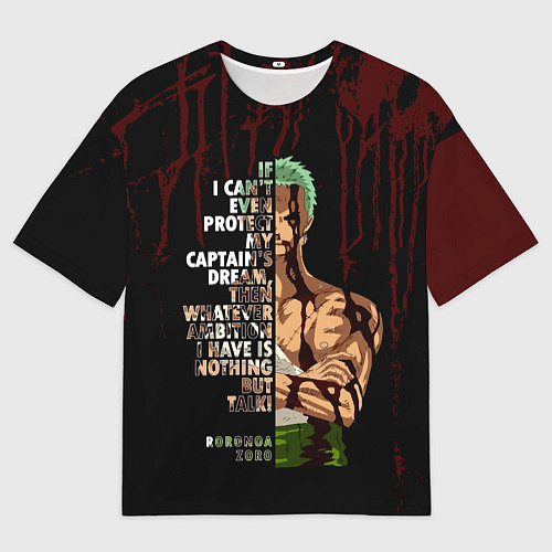 Мужская футболка оверсайз Зоро окровавленный One Piece / 3D-принт – фото 1
