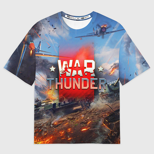 Мужская футболка оверсайз WAR THUNDER ВАР ТАНДЕР / 3D-принт – фото 1