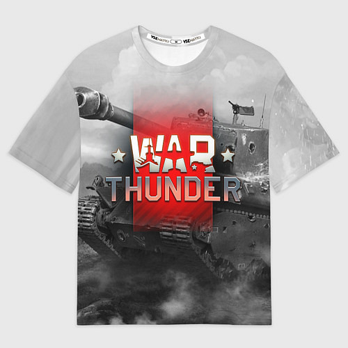 Мужская футболка оверсайз WAR THUNDER ВАР ТАНДЕР / 3D-принт – фото 1