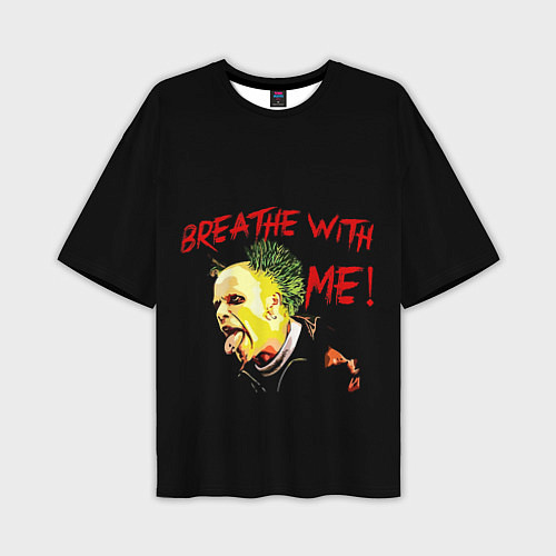 Мужская футболка оверсайз Breathe whith me / 3D-принт – фото 1