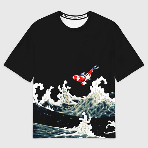 Мужская футболка оверсайз Карп Кои Волна Япония Рыба / 3D-принт – фото 1