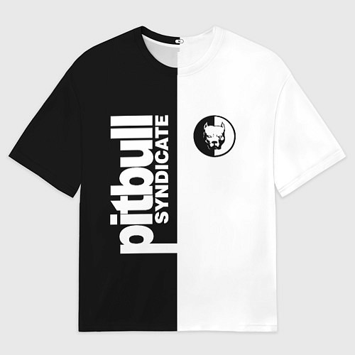 Мужская футболка оверсайз PITBULL SYNDICATE ПИТБУЛЬ / 3D-принт – фото 1