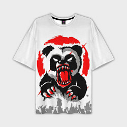 Мужская футболка оверсайз Злая Кровавая Панда