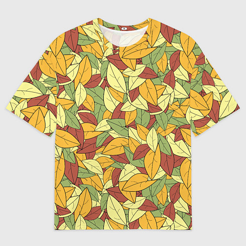 Мужская футболка оверсайз Яркие осенние листья / 3D-принт – фото 1