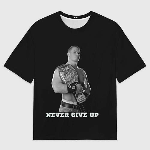Мужская футболка оверсайз Never give up / 3D-принт – фото 1