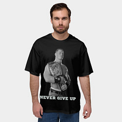 Футболка оверсайз мужская Never give up, цвет: 3D-принт — фото 2