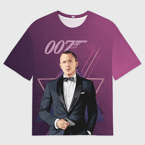 Мужская футболка оверсайз Агент 007 Джеймс Бонд / 3D-принт – фото 1