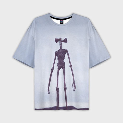 Мужская футболка оверсайз Сиреноголовый Скелет Хоррор / 3D-принт – фото 1