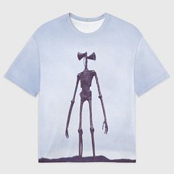 Мужская футболка оверсайз Сиреноголовый Скелет Хоррор