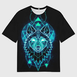 Мужская футболка оверсайз НЕОНОВЫЙ ВОЛК