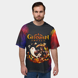 Футболка оверсайз мужская Genshin Impact Геншин Импакт Z, цвет: 3D-принт — фото 2