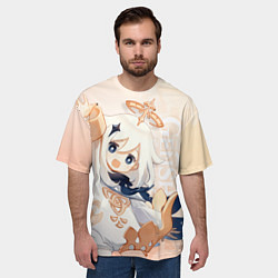 Футболка оверсайз мужская Genshin Impact, Паймон, цвет: 3D-принт — фото 2