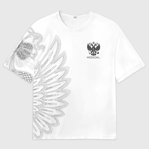 Мужская футболка оверсайз Russia MSKSide - Colorless / 3D-принт – фото 1