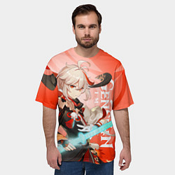 Футболка оверсайз мужская Genshin Impact, Кадзуха, цвет: 3D-принт — фото 2