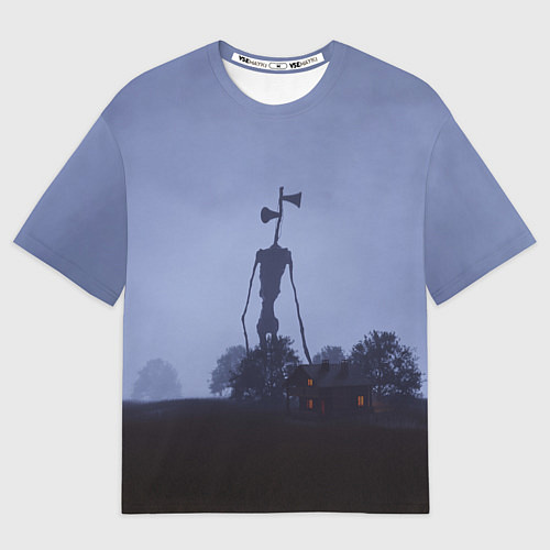 Мужская футболка оверсайз СИРЕНОГОЛОВЫЙ У ДОМА / 3D-принт – фото 1