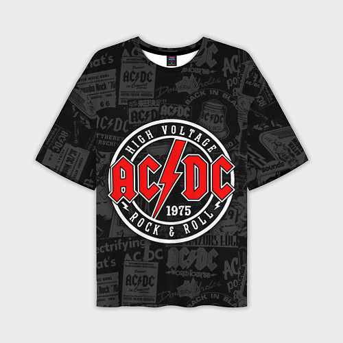 Мужская футболка оверсайз AC DC HIGH VOLTAGE / 3D-принт – фото 1