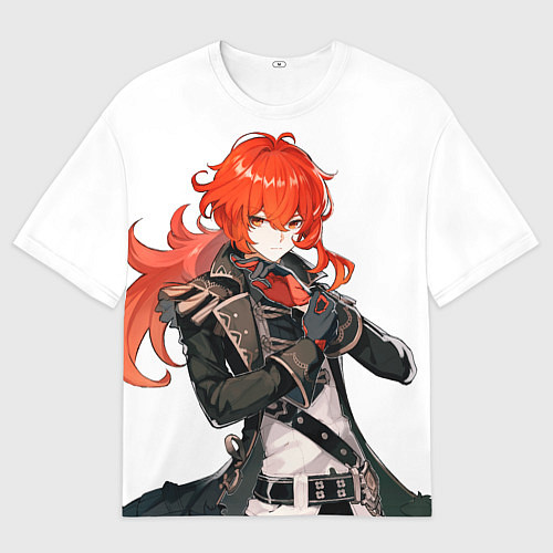 Мужская футболка оверсайз Дилюк из Genshin Impact / 3D-принт – фото 1