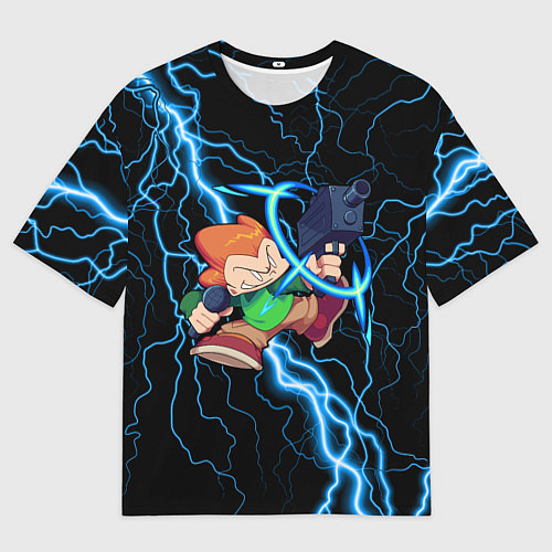 Мужская футболка оверсайз Пико Pico Молния / 3D-принт – фото 1