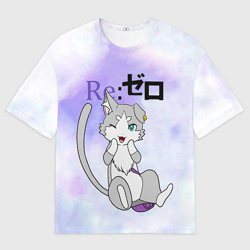 Мужская футболка оверсайз Пак Re: Zero Фамильяр Эмилии / 3D-принт – фото 1