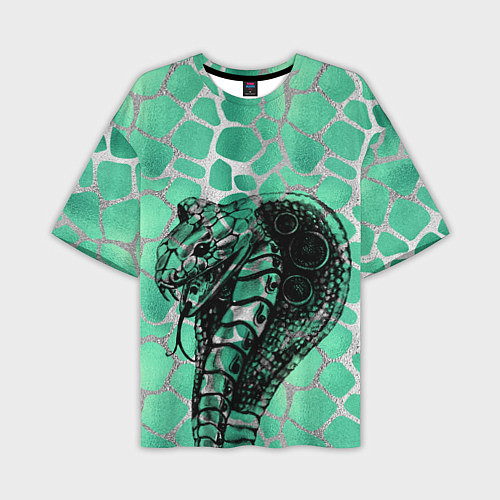 Мужская футболка оверсайз Кобра Змеиный стиль / 3D-принт – фото 1