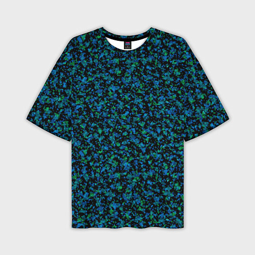 Мужская футболка оверсайз Абстрактный зелено-синий узор / 3D-принт – фото 1