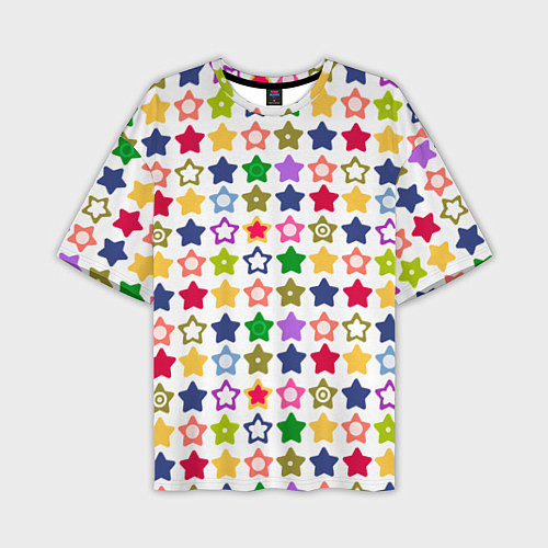 Мужская футболка оверсайз Разноцветные звездочки / 3D-принт – фото 1