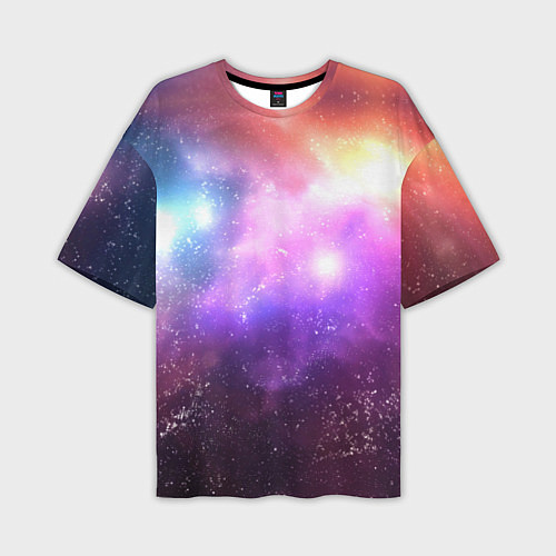 Мужская футболка оверсайз Космос, сияние и звезды / 3D-принт – фото 1