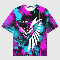 Футболка оверсайз мужская FREE FIRE NEON, цвет: 3D-принт