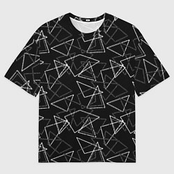 Футболка оверсайз мужская Черно-белый геометрический, цвет: 3D-принт