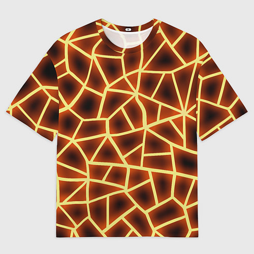 Мужская футболка оверсайз Огненная геометрия / 3D-принт – фото 1