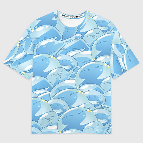 Мужская футболка оверсайз О МОЕМ ПЕРЕРОЖДЕНИЕ В СЛИЗЬ / 3D-принт – фото 1