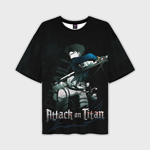 Мужская футболка оверсайз Леви Аккерман Атака на титанов / 3D-принт – фото 1