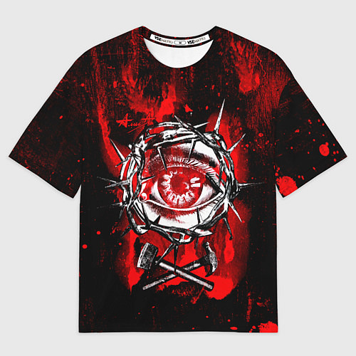 Мужская футболка оверсайз АлисА глаз в колючей проволоке / 3D-принт – фото 1