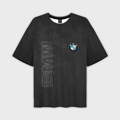 Мужская футболка оверсайз BMW LOGO AND INSCRIPTION / 3D-принт – фото 1