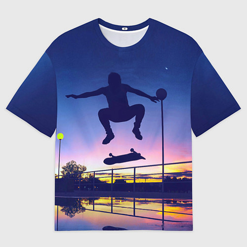 Мужская футболка оверсайз Skateboarding / 3D-принт – фото 1