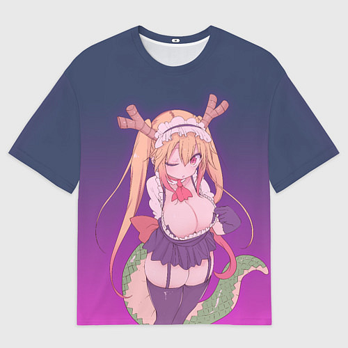 Мужская футболка оверсайз Тору дракон-горничная / 3D-принт – фото 1