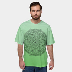 Футболка оверсайз мужская Peacefull green, цвет: 3D-принт — фото 2
