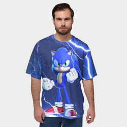 Футболка оверсайз мужская SONIC СОНИК СИНИЙ ЁЖ Z, цвет: 3D-принт — фото 2